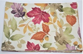 (6) Autumn Leaves Reversible Placemats Multi Green Purple Gold Red 13 X 19 Home - £24.03 GBP