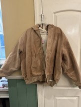 VTG Y2K Carhartt J106 Camel Distress Grunge Canvas Thermal Line Jacket U... - $83.99