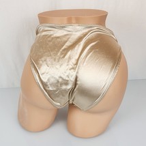 Victoria&#39;s Secret M L Second Skin Liquid Satin Panties Shiny Sissy Wet Look Tan - £37.19 GBP