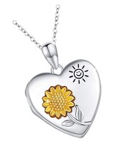 Sunflower Locket Necklace You are My Sunshine - £145.85 GBP