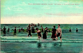 Vintage Postcard 1909 Old Orchard Beach Maine ME Edwardian Swimmers Bathers - £2.65 GBP