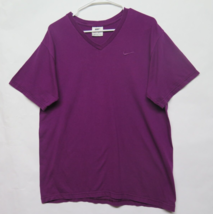 VTG Nike V Neck Shirt Mens Sz M Purple Embroider Sewn Swoosh USA Made 90s Adult - £18.27 GBP