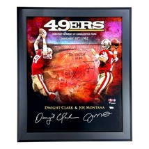 Dwight Clark &amp; Joe Montana Signed Catch Sketch 20x24 Photo Framed Fanati... - $1,999.95