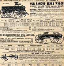 1969 Agriculture Horse Drawn Wagons 1900 Repro Advertisement Sears DWU16H - $24.99