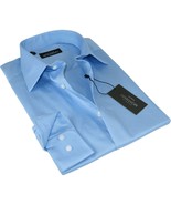 Men Mondego 100% Soft Cotton Dress Business Classic shirt B500 Blue Herr... - $39.99
