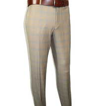 Men Suit BERLUSCONI Turkey Italian Wool 180's Glenn Plaid K167-07 Beige Blue image 11