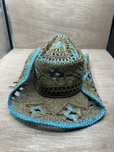 Mexican SOM-HER SOMHER Size M Lightweight Shaped Straw Beaded Cowboy Hat - $24.75