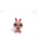 Littlest Pet Shop LPS Pink Bunny Rabbit Green Eyes Sitting - $150.34 MXN