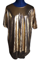 Max Deco Women&#39;s Gold Metallic Short Sleeve Top (M) And Shorts (L) Set ~XXS~RN - £18.30 GBP