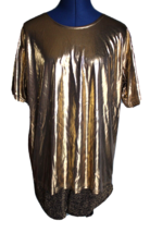 Max Deco Women&#39;s Gold Metallic Short Sleeve Top (M) And Shorts (L) Set ~XXS~RN - £17.47 GBP