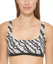 DKNY Bikini Swim Top Square Neck Black and White Print Size XL $68 - NWT - £14.60 GBP