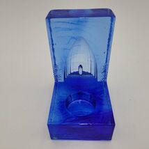 Signed Kosta Boda Bertil Vallien Starlight Home Artglass Blue Tealight S... - $74.24