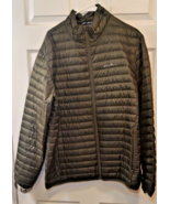 Eddie Bauer Jacket Mens XL Green Puffer Full Zip Mock Neck Down Fill Ins... - £19.84 GBP