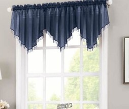 Erica Crushed Voile Valance Navy 51&quot;W x 24&quot; L - £11.13 GBP