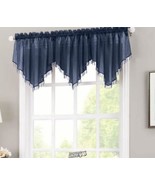 Erica Crushed Voile Valance Navy 51&quot;W x 24&quot; L - £11.13 GBP