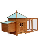 vidaXL Chicken Coop Brown Solid firwood, plywood, galvanized steel Large - $4,614.98 MXN