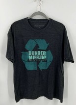The Office T Shirt Size XL Gray Graphic Tee Dunder Mifflin Recycle Symbol - £12.55 GBP