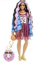 Barbie Doll and Accessories Barbie Extra Fashion Doll with Pink-Streaked Crimped - £34.66 GBP