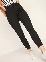 Old Navy Extra High-Waisted Button-Fly Rockstar 360° Stretch Super Skinny Black - £35.20 GBP