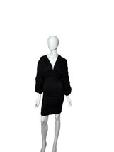 Black Long Sleeve Dress Miss Lola Women&#39;s Small Deep V Neck Long Sleeve - $14.97