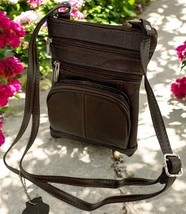 New Dark Brown Small Leathers Crossbody Messenger Purse Bag  Adjustable ... - $23.36