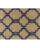 Moroccan Scroll Tile Taupe Handmade Persian Style Woolen Area Rug - 8&#39; x... - £488.65 GBP