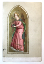 Antique PC Angel with Cymbals Pink Dress Angelo Del Beato Angelico - $10.00