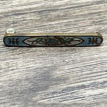 Vintage Cloisonne Bar Floral Flower Brooch Pin Estate Jewelry Find KG - €8,44 EUR