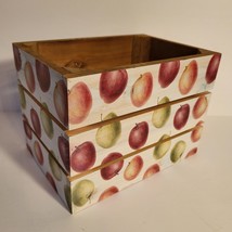 Wooden Small Crate with Apples Ashland Happy Harvest 8x5.5x6 Fall Autumn Decor - $6.80