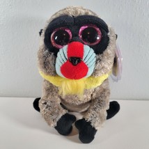 Ty Beanie Boos Wasabi the Baboon Plush Monkey Stuffed Animal 6&quot; Tall New - £6.53 GBP