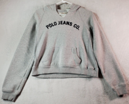 Polo Ralph Lauren Hoodie Womens Large Gray Cotton Long Sleeve Pockets Pu... - $23.55