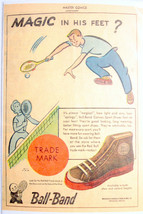 1947 Ball Band Canvas Shoes Color Print Ad Mishawka, Indiana - £7.85 GBP