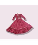 Vintage 70s Prairie Calico Full Skirt Boho maxi Dress W27" - $84.15