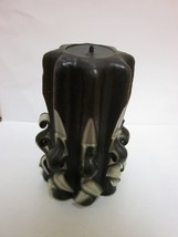 5.5 Inch Tall Beautiful handmade Carved pillar candle sculptured black &amp;... - £11.87 GBP