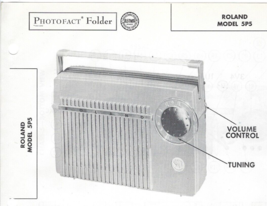 1956 ROLAND 5P5 Portable AM Tube RADIO Receiver Photofact MANUAL Schemat... - $9.89