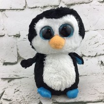 Ty Beanie Boos Waddles Penguin 6” Plush Blue Glitter Eyes Stuffed Animal - $7.91