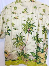 Presence Mens Hawaiian Shirt Sz M Palm Hibiscus Coconuts Outrigger Borde... - £12.53 GBP