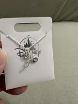 Disney Parks Mickey Mouse Faux Gem Icon Letter Initial A Necklace Silver Color image 4