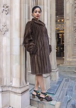 Pastel Autumn Haze Brown Female Mink Fur Coat Coats M/L Fast Shipping - £429.51 GBP