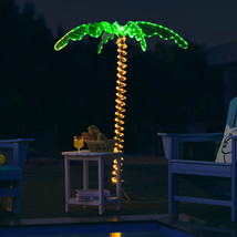 5 FT Tropical LED Rope Light Palm Tree Pre-Lit Artificial Palm Tree Decor - £79.33 GBP