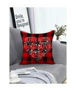 Buffalo Plaid Love Heart Throw Pillow For Couch or Bed - Decorative Blac... - $19.95