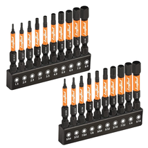 Toolant Impact Hex Head Allen Wrench Drill Bit Set 20Pcs (Metric&amp;Sae), 1/4” Hex- - £15.85 GBP