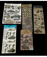 US Army Stickers Set Lot 5 Packs Tanks Army Men Guys Military War Patche... - $37.18