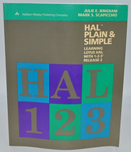 BOOK Hal Plain and Simple  Learning Lotus Hal With 1-2-3 Release 2 - £7.83 GBP
