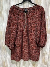City Chic Zip Prowess V-neck Top Leopard Lust NWT size 24 XXL B63 - £21.90 GBP