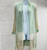 Curio NY Womens Sz Medium Open Front Linen Blend Multicolor Long Sleeve ... - €23,99 EUR