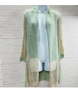 Curio NY Womens Sz Medium Open Front Linen Blend Multicolor Long Sleeve ... - €23,99 EUR