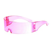 Futuristic Robotic Daft Punk Monoblock Shield Wrap Sunglasses Translucent - £15.54 GBP