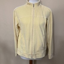 Vintage Cotton Velour Track Suit Set Womens Med Pants Jacket Talbots Yellow - £18.58 GBP