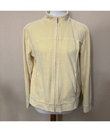 Vintage Cotton Velour Track Suit Set Womens Med Pants Jacket Talbots Yellow - £18.77 GBP